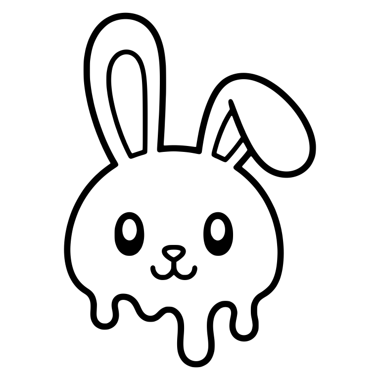 Dripping Bunny Face With One Floppy Bent Ear — free animal SVG cut file