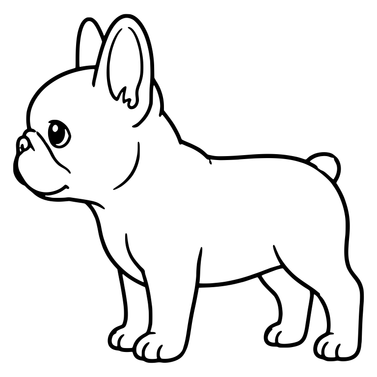 French Bulldog Standing in Side Profile Facing Left — free animal SVG cut file