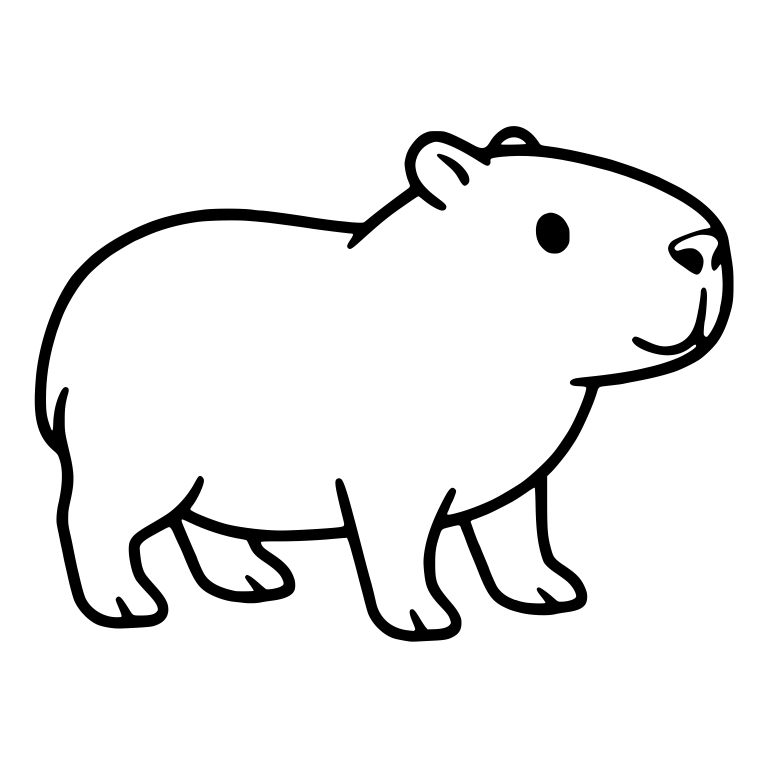 Capybara Standing and Looking Up to the Right — free animal SVG cut file