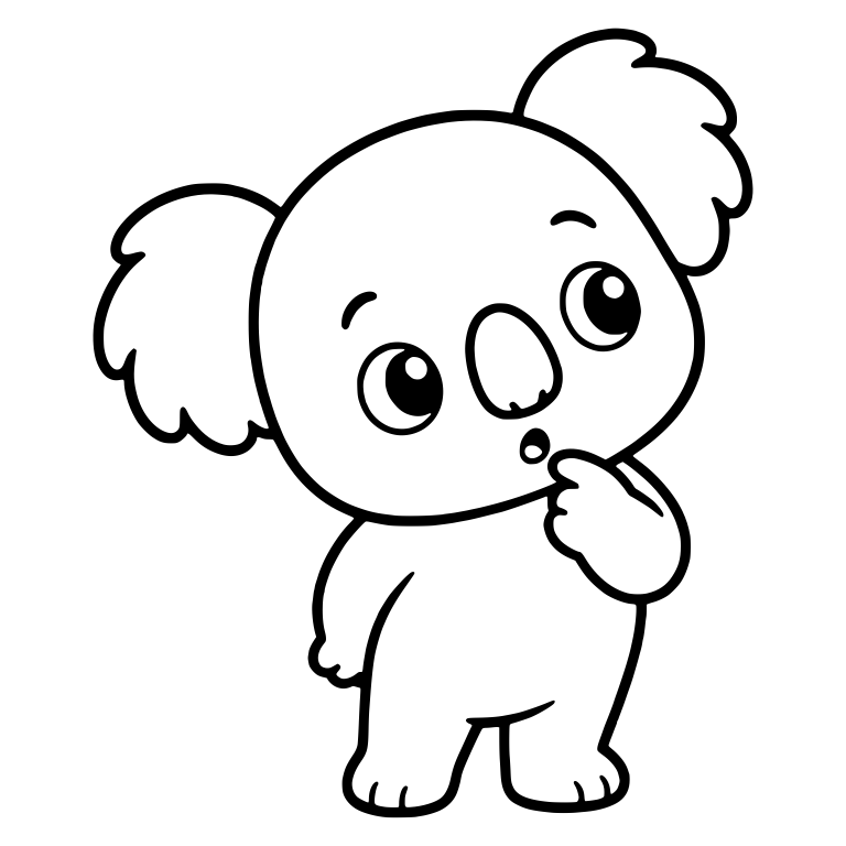 Koala Standing with Paw at Mouth Looking Sideways — free animal SVG cut file