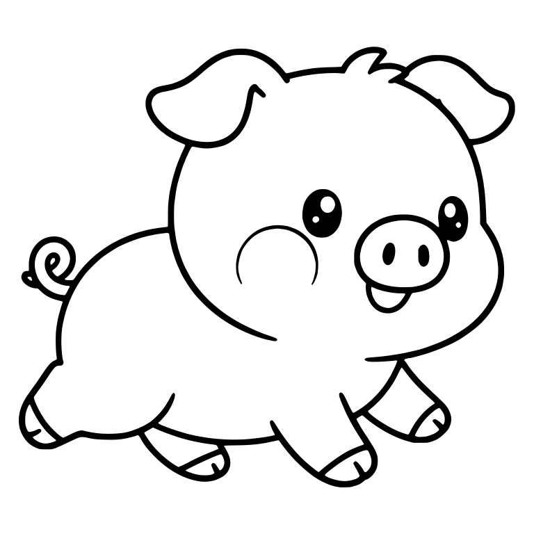 Trotting Chubby Cheek Piglet Side View — free animal SVG cut file