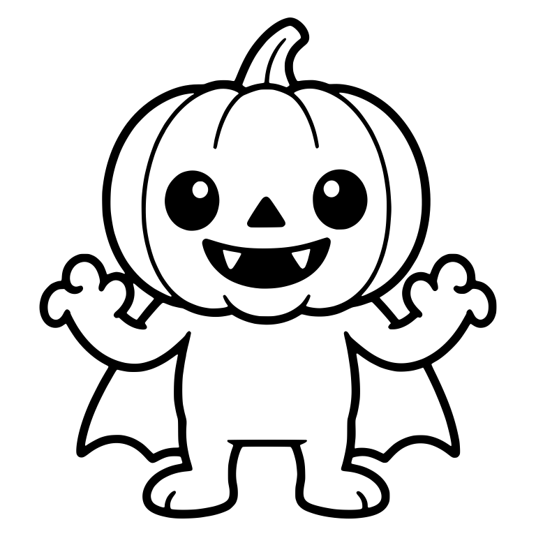 Caped Pumpkin Head Monster With Fangs And Raised Claws — free fantasy-creature SVG cut file