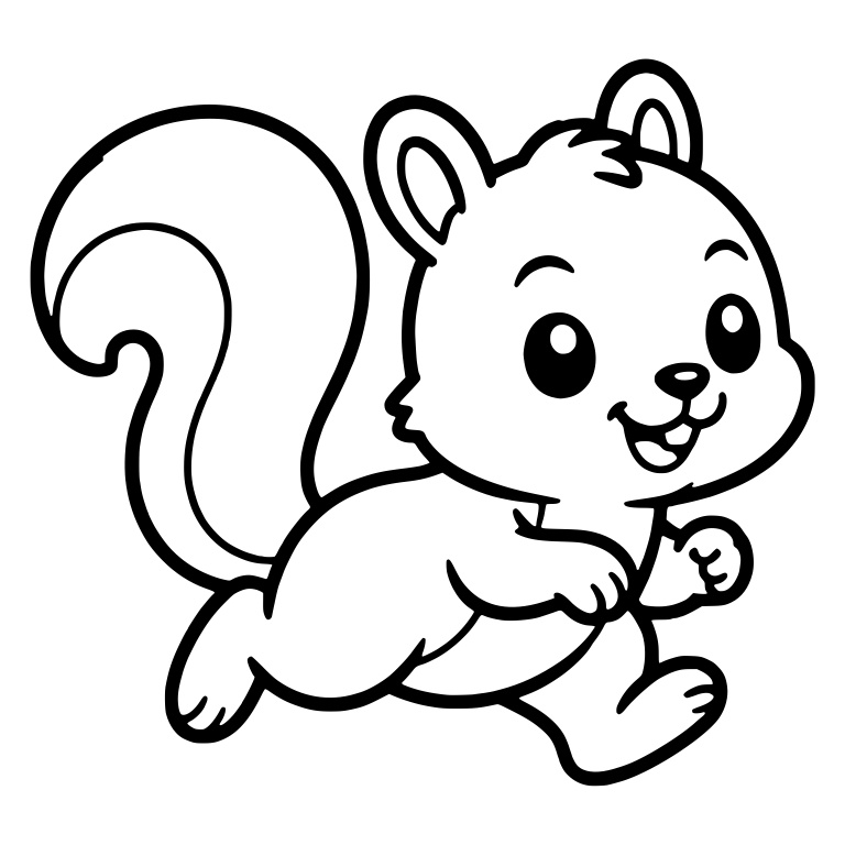 Running Squirrel With Raised Fist And Swirled Tail — free animal SVG cut file