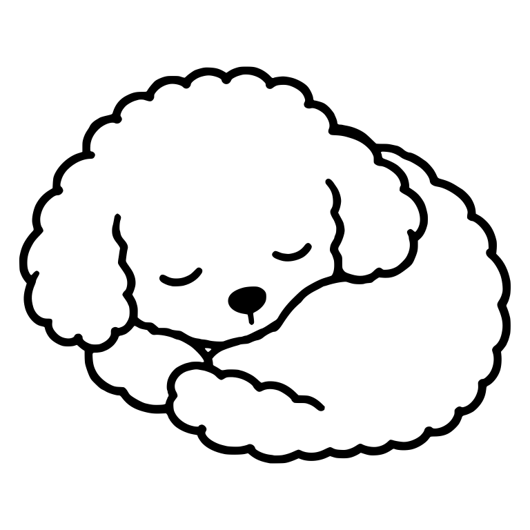 Sleeping Toy Poodle Puppy Curled Into a Round Ball — free animal SVG cut file