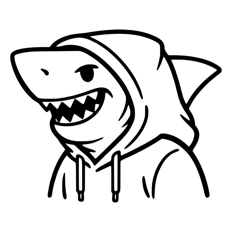 Hoodie Shark With Dorsal Fin Behind the Hood — free animal SVG cut file