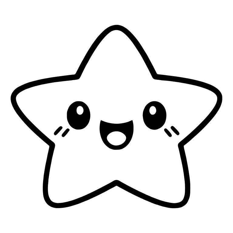 Happy Star With Open Mouth And Blush Lines — free symbol SVG cut file