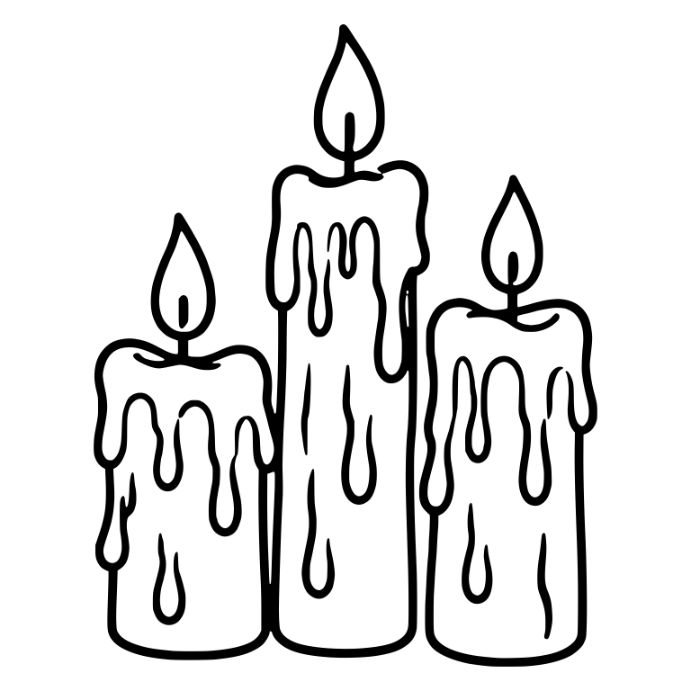 Three Dripping Candles of Different Heights — free objects SVG cut file
