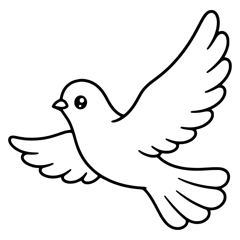 Dove Gliding Left With Wide Upswept Wing — free animal SVG cut file
