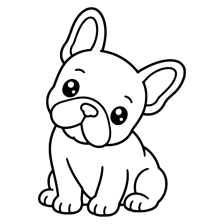 French Bulldog Sitting With Curious Head Tilt — free animal SVG cut file