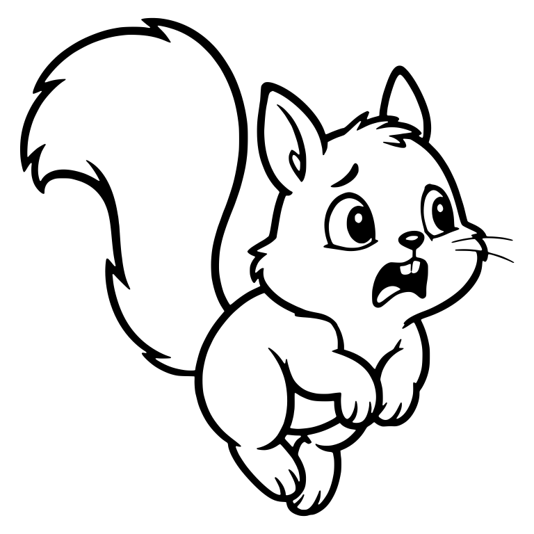 Frightened Squirrel Mid-Leap with Buck Teeth — free animal SVG cut file