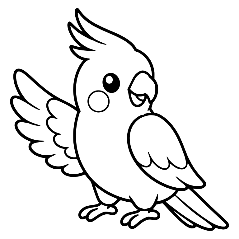 Cockatiel Waving One Wing With Head Turned — free animal SVG cut file
