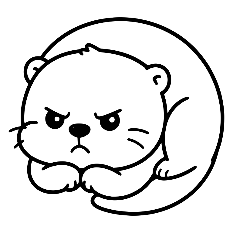 Angry Otter Curled Up With Chin on Paws — free animal SVG cut file
