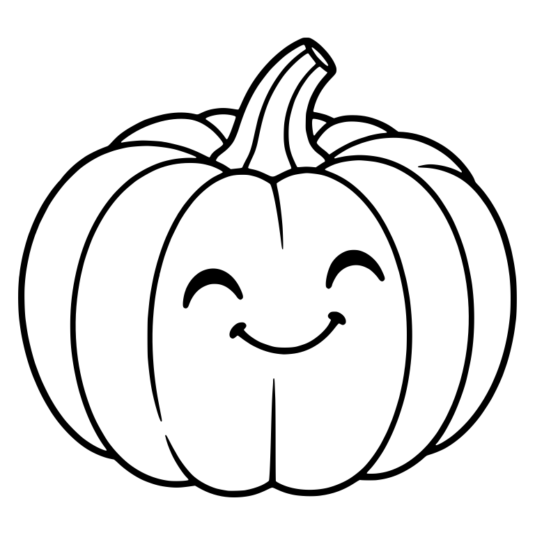 Smiling Pumpkin With Happy Closed Eyes — free floral SVG cut file