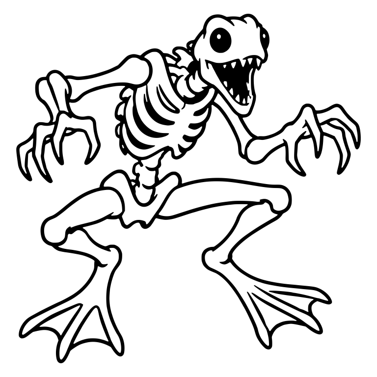 Screaming Skeleton Creature Leaping With Claws Raised — free skeleton SVG cut file