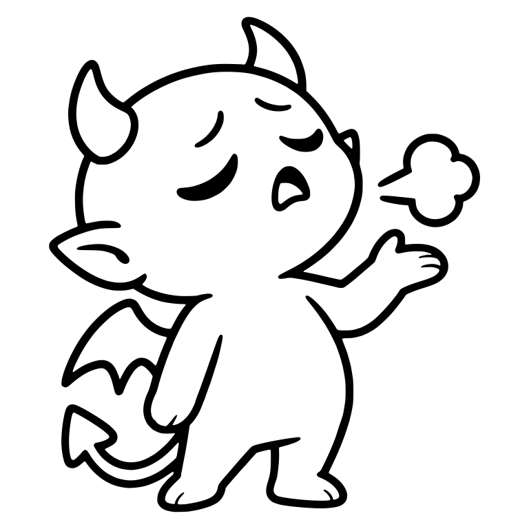 Winged Demon Dramatic Sigh With Breath Puff — free fantasy-creature SVG cut file