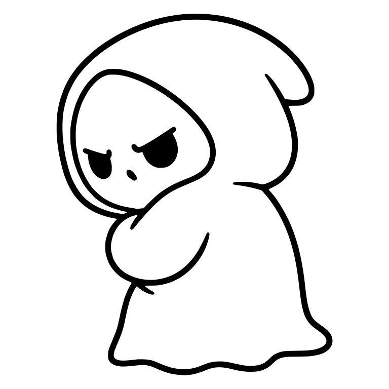 Huffy Grim Reaper Glaring Sideways With Folded Arms — free characters SVG cut file