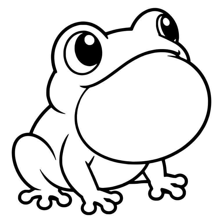 Big-Eyed Chibi Frog with Giant Puffed Throat Sac — free animal SVG cut file