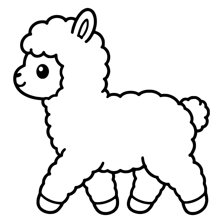 Walking Alpaca Cria in Side View — free animal SVG cut file