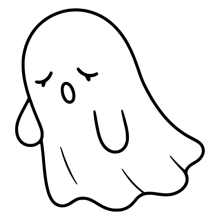 Yawning Sheet Ghost Leaning With Closed Eyes — free fantasy-creature SVG cut file