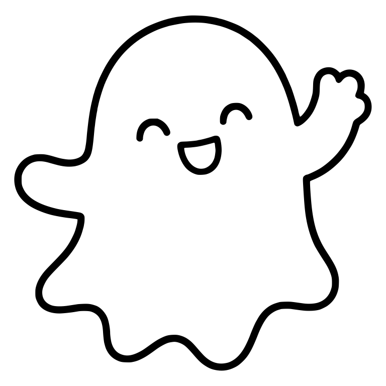 Friendly Ghost Waving Hello With Happy Eyes — free fantasy-creature SVG cut file