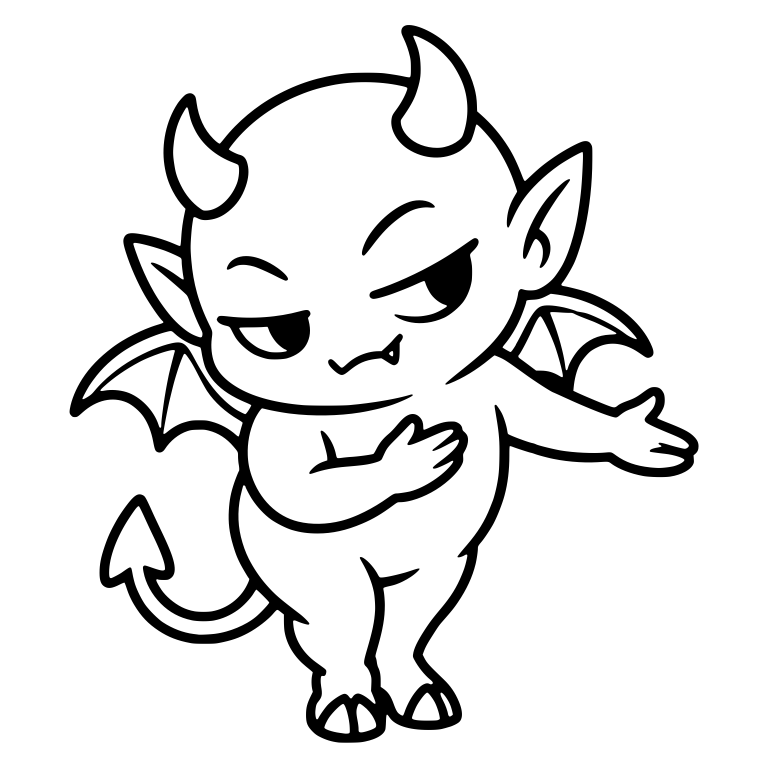 Winged Demon Taking a Mocking Bow With Arm Swept Out — free fantasy-creature SVG cut file