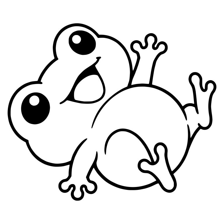 Frog Tumbling Sideways With Big Eyes and Raised Hand — free animal SVG cut file