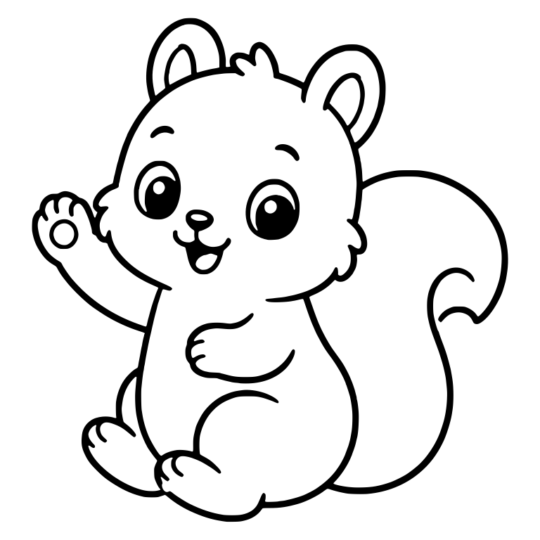 Sitting Squirrel Waving One Paw — free animal SVG cut file