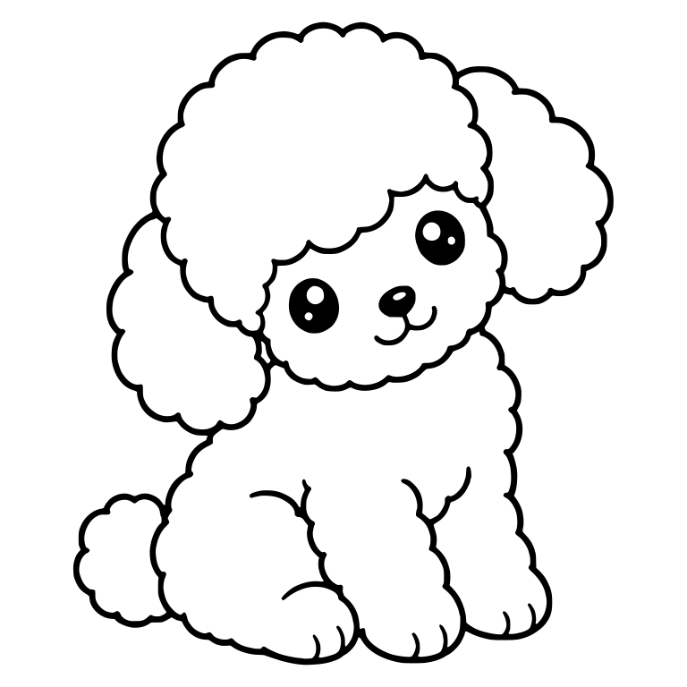 Sitting Toy Poodle Puppy with Tilted Head — free animal SVG cut file
