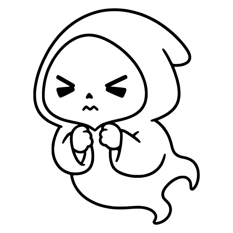 Grumbling Grim Reaper Floating With Clenched Fists — free characters SVG cut file