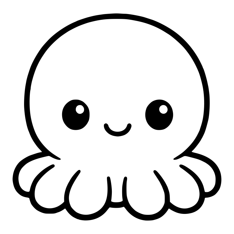 Smiling Octopus With Tall Round Head Front View — free animal SVG cut file