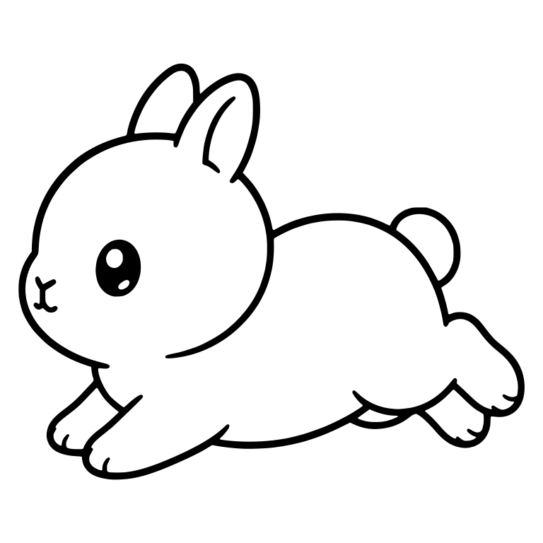 Kawaii Bunny Leaping With Round Pom Tail — free animal SVG cut file