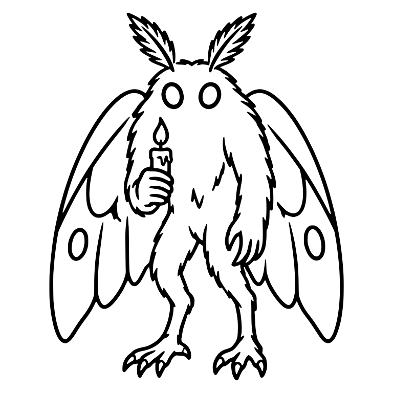 Mothman Holding a Lit Candle — free fantasy-creature SVG cut file