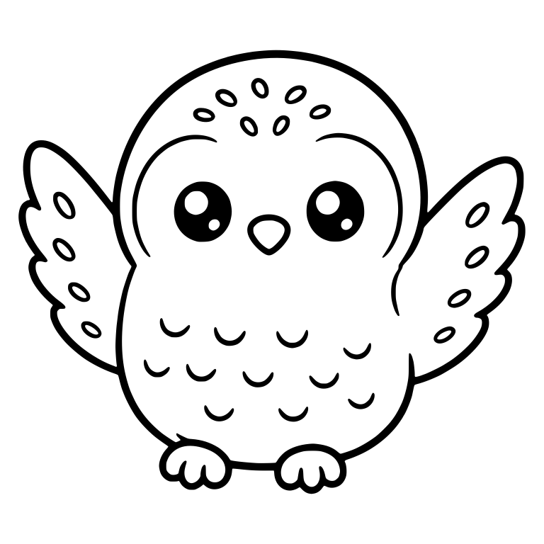 Snowy Owl with Spotted Wings Spread Wide — free animal SVG cut file