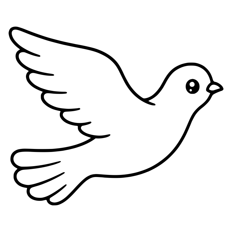 Dove Gliding Right With Long Swept-Back Wing — free animal SVG cut file