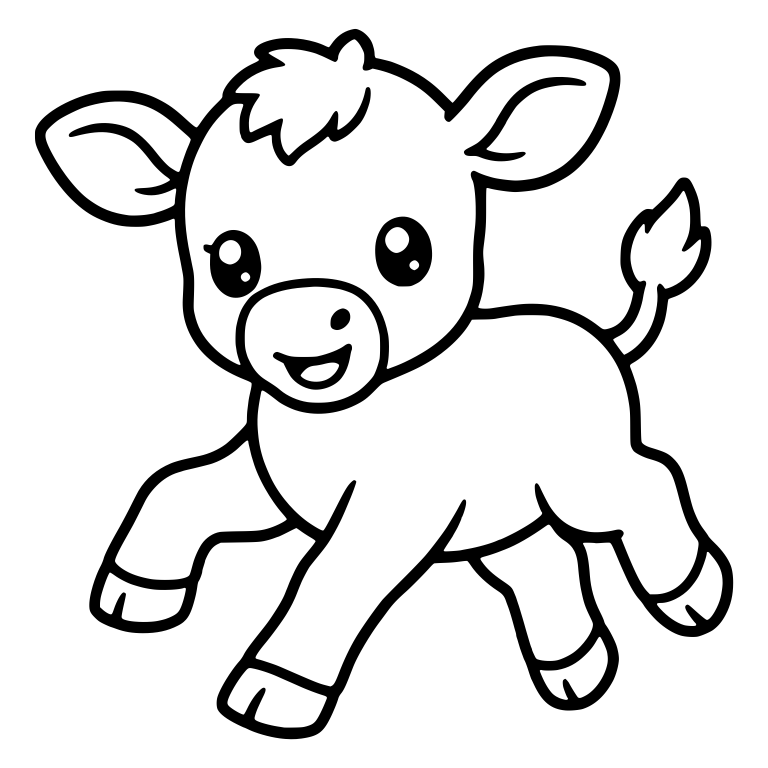 Leaping Calf With Legs Outstretched and Open Smile — free animal SVG cut file