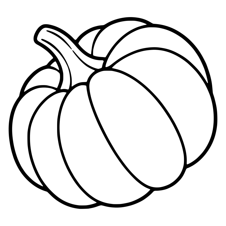 Tilted Pumpkin with Stem Leaning Left — free floral SVG cut file