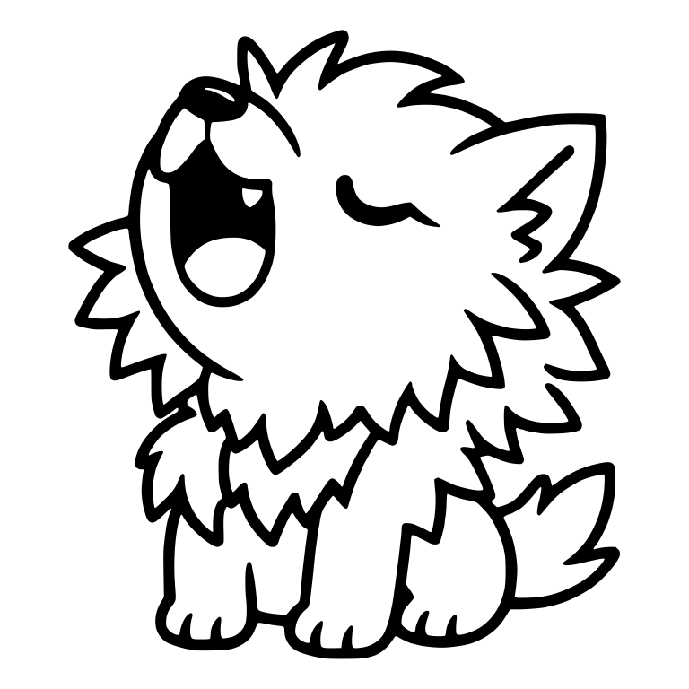 Howling Wolf Pup With Wild Spiky Fur — free animal SVG cut file