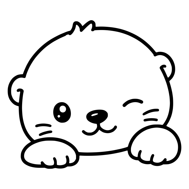 Winking Otter Resting Chin on Paws — free animal SVG cut file
