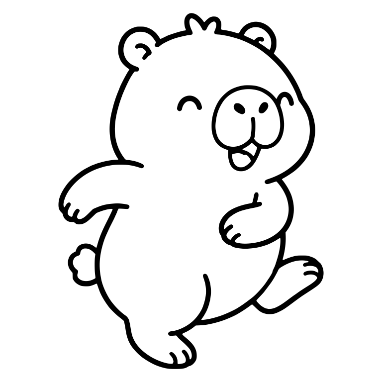 Strutting Capybara with Swinging Arms and Open Smile — free animal SVG cut file