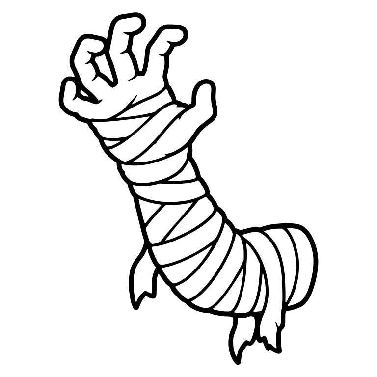 Bandaged Mummy Arm Reaching Up — free fantasy-creature SVG cut file