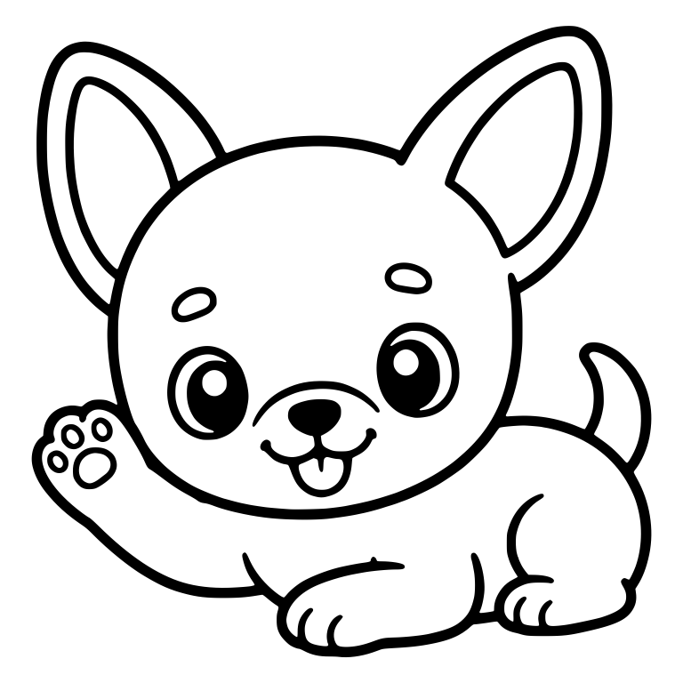 Apple Head Chihuahua Lying Down Waving A Paw — free animal SVG cut file
