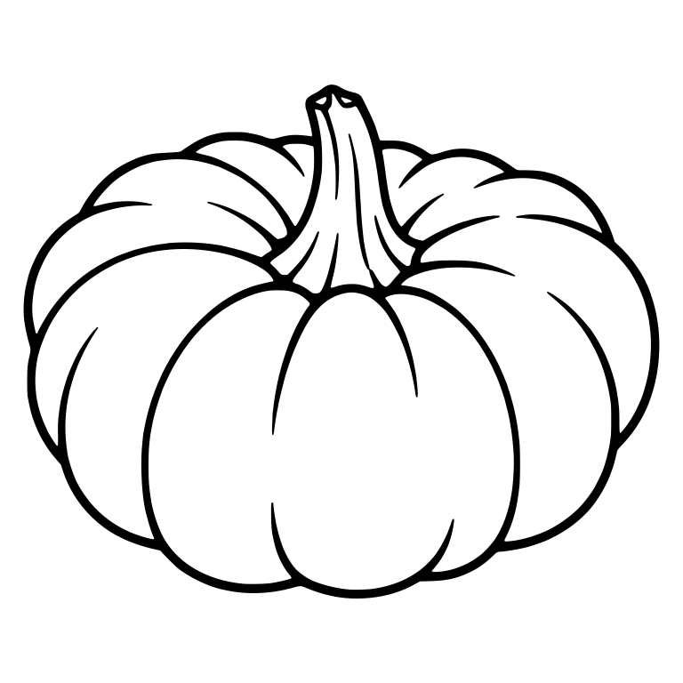 Wide Ribbed Pumpkin With Thick Upright Stem — free floral SVG cut file