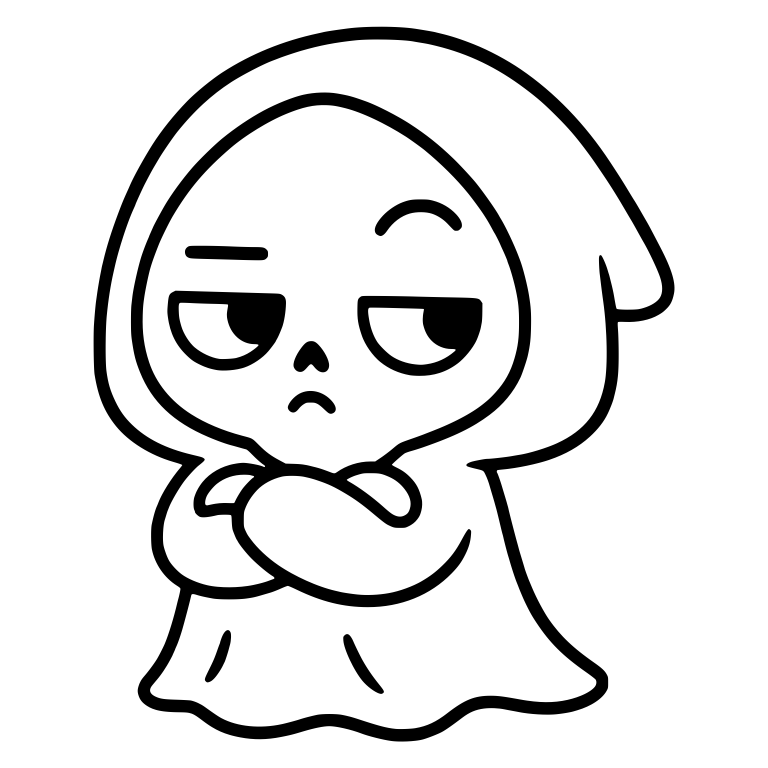 Side-Eye Reaper With Crossed Arms and Raised Brow — free characters SVG cut file