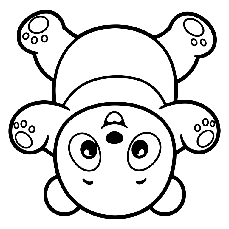 Playful Panda Cub Tumbling Upside Down — free animal SVG cut file