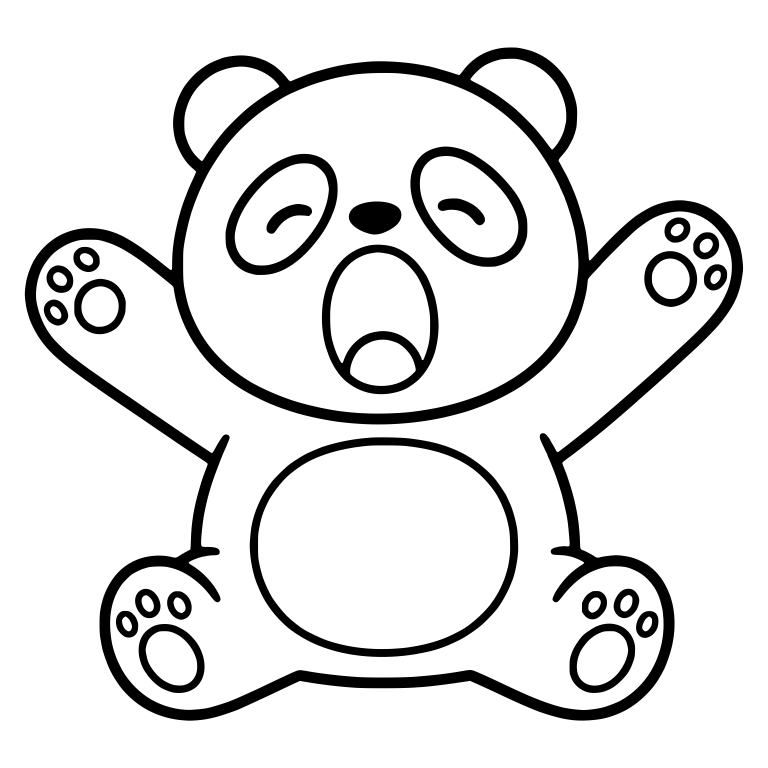 Sitting Panda With Open Arms and Round Belly Patch — free animal SVG cut file