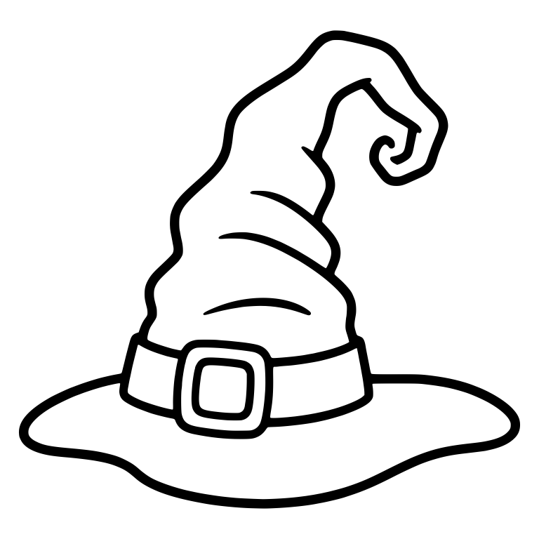 Crooked Witch Hat With Curled Tip And Square Buckle — free objects SVG cut file