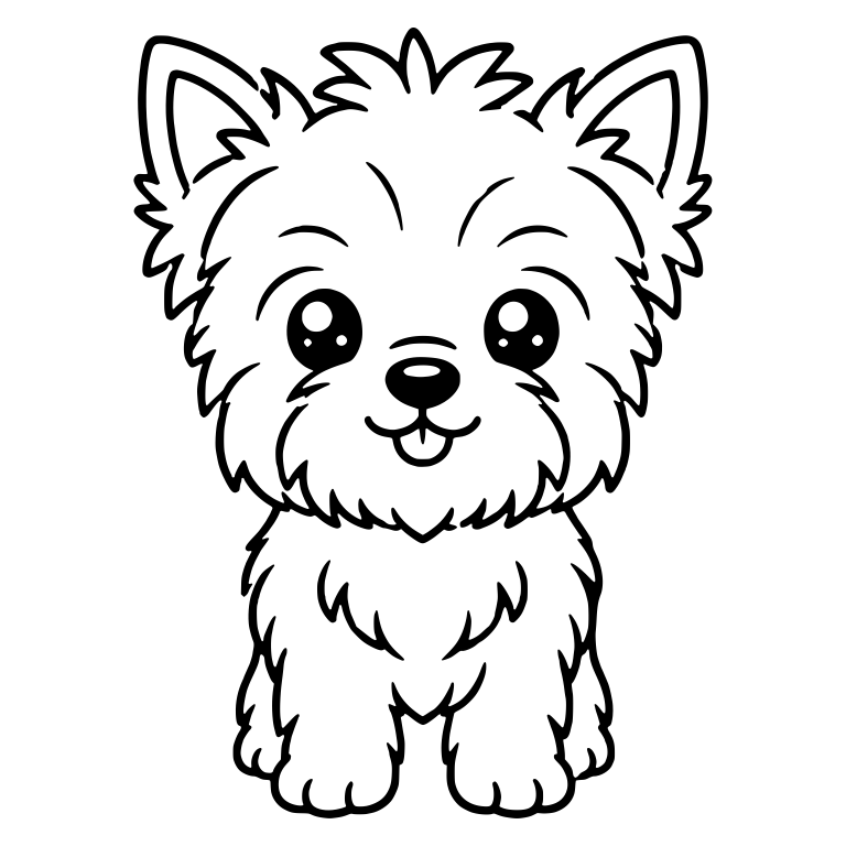 Standing Yorkie Puppy With Big Sparkly Eyes — free animal SVG cut file