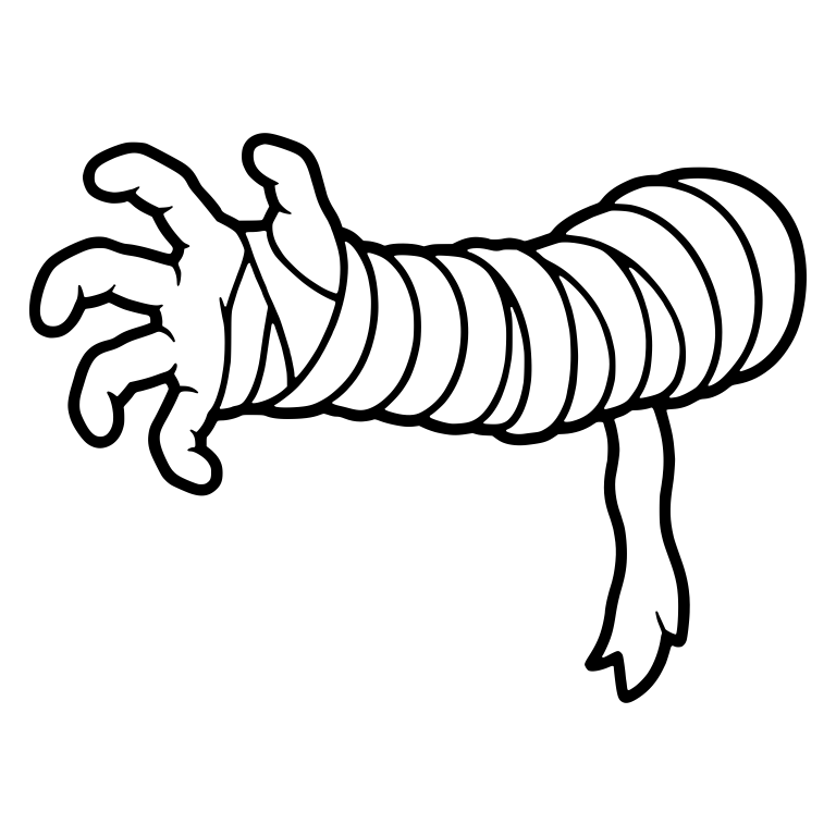 Mummy Arm Stretched Sideways With Clawed Fingers — free fantasy-creature SVG cut file