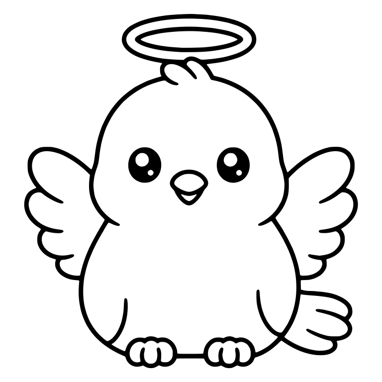 Angel Dove With Halo and Small Wings — free animal SVG cut file
