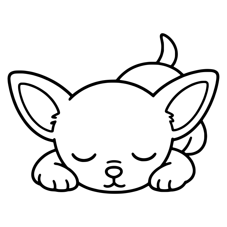 Sleeping Chihuahua Puppy Lying Flat With Closed Eyes — free animal SVG cut file
